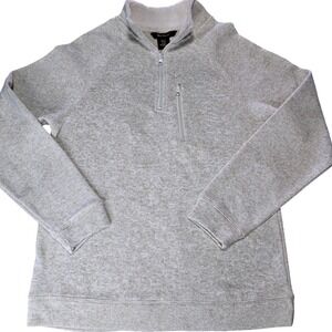 Old River Mens Size L Quarter Zip Fleece Pullover Oatmeal Sherpa Lined